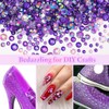 15000 Pcs Purple Resin Rhinestones for Crafting, Flatback 2-6 mm