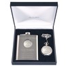 Engraved 21st Birthday 21 Feature Pocket Watch and Hip Flask