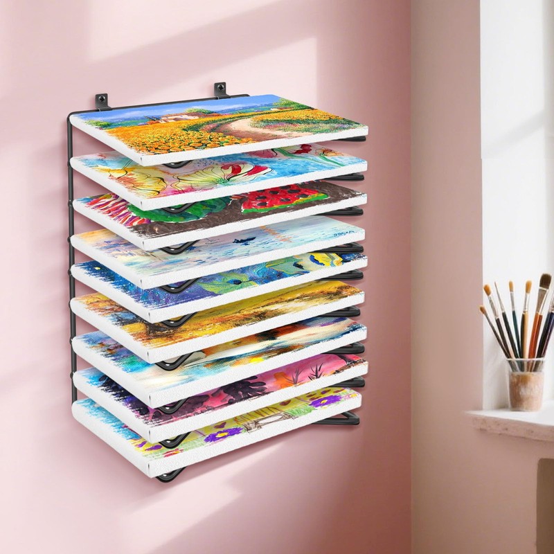 Vowcarol 2 Pack Art Drying Rack for Classroom, 9 Shelves