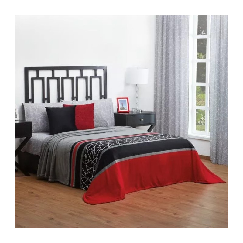 Elefantito Cobertor Individual Ligero Grafito Negro Rojo Gris Calido