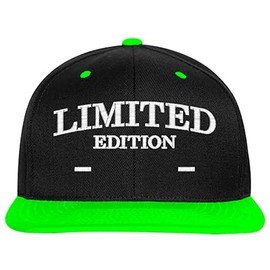 Customizable Limited Edition Birthday Snapback Hat Gifts, Write Your Own Year-SNBCK-EM-Custom-Black-Green