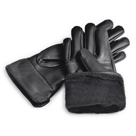 Harssidanzar SL025EU Women's Leather Gloves Sheepskin Warm Winter Soft Lined, black