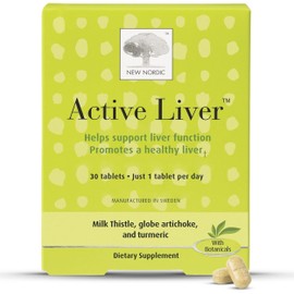 NEW NORDIC NEW NORDIC Active Liver 30-Day Supply, Daily Liver Supplement, Milk Thistle, Artichoke & Turmeric, 30 Tablets (Pack of 1)