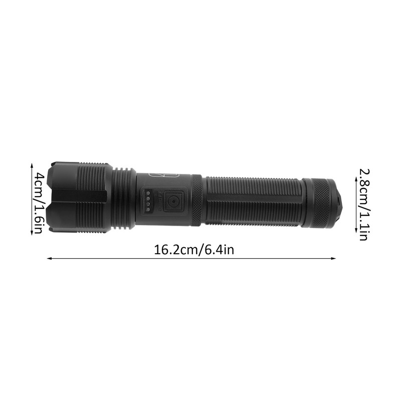 XHP50 Flashlight Zoom Power Display USB Charging Strong Brightness Torch