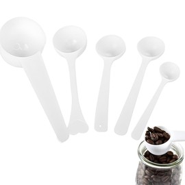 Measuring Spoons, Transparent Measuring Spoons with Scale 1g, 1.5g, 2g, 3g, 5g Scales, Measuring Spoon Gram, Scoop 5g, Dosing Spoon 5g for Baking, Cooking, Coffee, Washing Powder, Protein Powder,