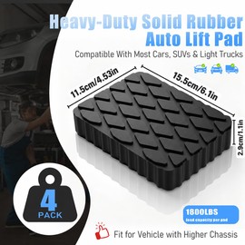 4 Packs Rubber Lift Blocks,Anti-Skid Auto Lift Pads for Cars, Jacks & Racks