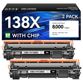 138X Black Toner Cartridge 2-Pack with chip High Yield Compatible Replacement for HP 138A 138X W1380A W1380X Toner Works with HP LaserJet Pro MFP 3101fdw 3001dw Laser Printer 3101fdwe 3001dwe 3001fdw