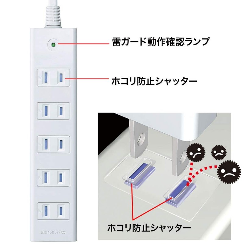 sanwasapurai Thunder Guard Tap, 2P, 6 1pc 2 m White