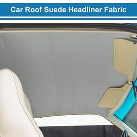 A ABSOPRO Headliner Fabric 23.6"Lx39.3"W Interior Trim DIY Roof Repair Replacement Suede Fabric Light Gray