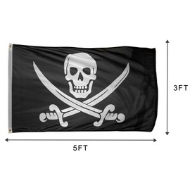 Time Roaming 3x5 Ft Pirate Jack Rackham Polyester Flag with Brass Grommets