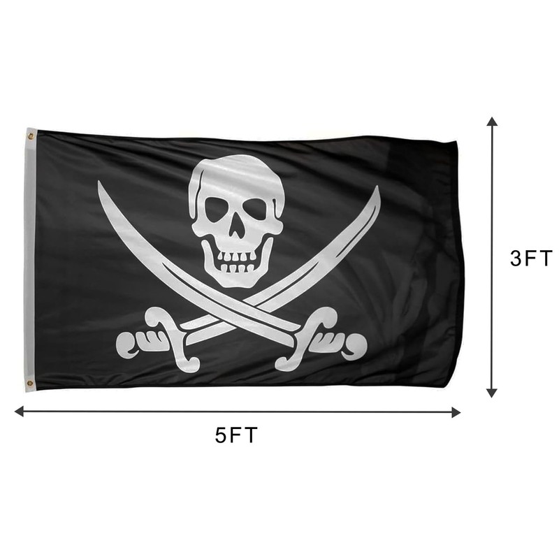 Time Roaming 3x5 Ft Pirate Jack Rackham Polyester Flag with