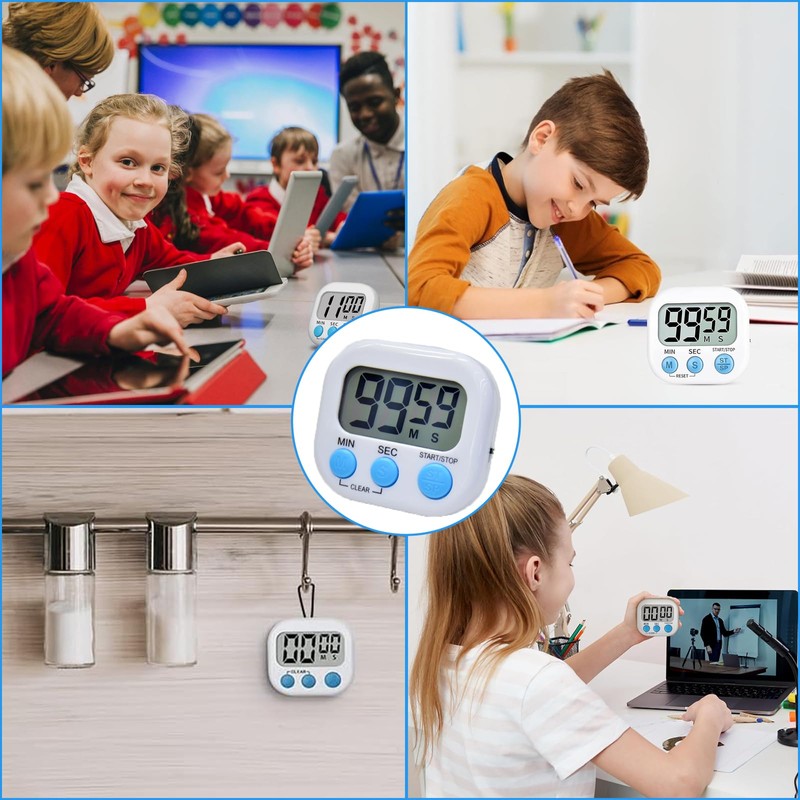 4-Pack Kitchen Timer, Countdown Timer, Kids Timer, Kitchen Timers for