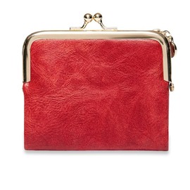 Round Sheep Bifold Wallet, red
