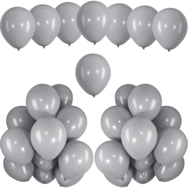 Gray Balloons 100 Pack 12 Inch Party Balloons Gray Latex