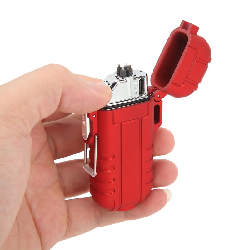 Outdoor Double Arc Electric Lighter Portable Waterproof Flashlight Lighter Charging