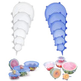 12 Piezas Tapas De Silicona Elasticas Reutilizables, Adecuado Para Contenedores De Todo Tipo De Tamaños, Se Puede Usar En Lavavajillas, Microondas y Refrigeradores