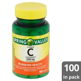 Spring Valley Vitamin C with Rose Hips Supplement, 500 mg, 100 Tablets