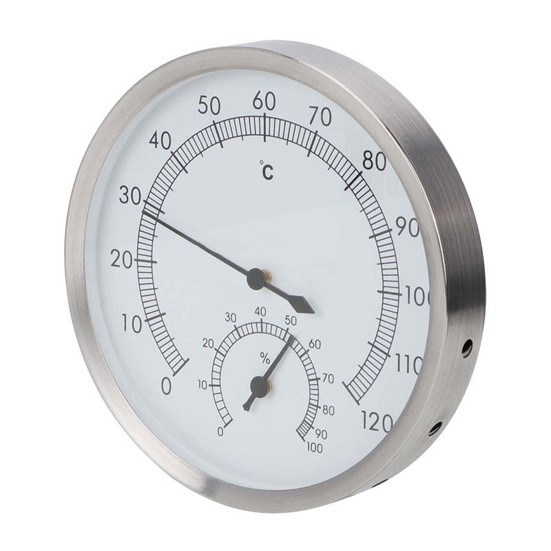 2 In-1 Stainless Steel Steam Room Sauna Room Thermometer Hygrometer