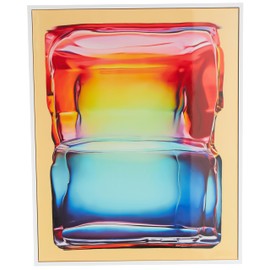 Deco 79 Canvas Abstract Living Room Framed Wall Art Cube Canvas Wall Art with White Frame, Wall Art 33" x 2" x 41", Multi Colored
