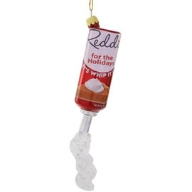 The Bridge Collection Can of Whipped Cream Christmas Ornament - Glass Ice Cream & Dessert Sugary Topping Ornament