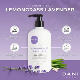 DANI DANI Naturals Hand & Body Lotion - Calming Lemongrass Lavender Scent, Moisturizing Lotion with Aloe Vera, Shea Butter & Vitamin E, Deep Hydration for Dry Skin, All Skin Types - 12 Oz