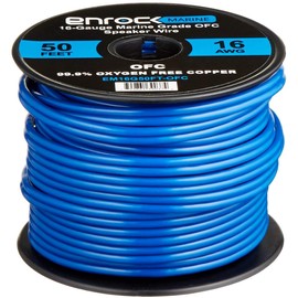 Enrock Audio Marine Grade Spool of 50 Foot 16-Gauge Tinned Speaker Wire - Connects to A/V Receiver and Amplifier - Flexible PVC Tin Copper Plated OFC Wire Ideal for Marine Speaker Installations