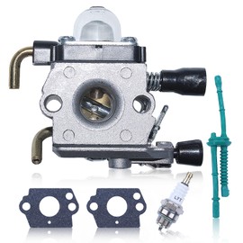 Hyceker Carburetor Kit with Gasket Spark Plug Fuel Line for Stihl FS 38 45 55 75 80 85, FS55 FS55R FS55RC FS38 FS45 FS75 FS80 FS85 HS75 HL45 KM55 Replacement 4140-120-0619