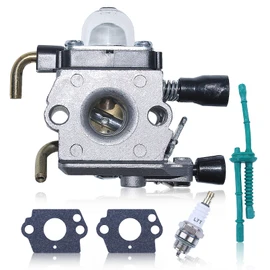 Hyceker Carburetor Kit with Gasket Spark Plug Fuel Line for Stihl FS 38 45 55 75 80 85, FS55 FS55R FS55RC FS38 FS45 FS75 FS80 FS85 HS75 HL45 KM55 Replacement 4140-120-0619