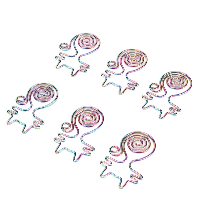 100pcs Cat Shape Paper Clips Colorful Plating Process Increased Slip