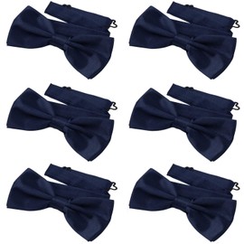 DonDon Set of 6 Men's Bow Ties 12 x 6 cm Tied and Adjustable Length, midnight blue