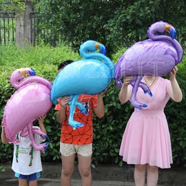 Glanzzeit 30 Inch Flamingo Balloons Animal Mylar Foil Decor Balloons for Baby Shower Bridal Shower Birthday Party Hawaiian Luau Party | Air Filling Only (Purple)