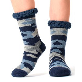 cosyone1997 Men's Warm Slipper Socks with Grips, Winter Thermal Cabin Fuzzy Socks, Cozy Christmas Gifts for Men Unique