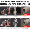 2pcs Integrated Internal & External Pipe Threading Tool with 1/2''