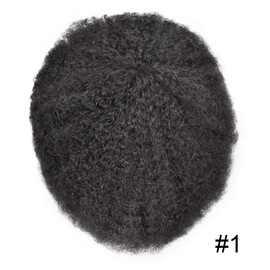 FACE MIRACLE Men's Toupee For Black Men Afro Curly African American Wigs Hair Unit 8"x10'' 6mm man weave Invisible Full Poly Skin PU Injection Base System 120% Density (8"10", 1# Jet Black-6MM)