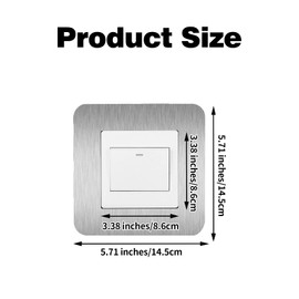 Wjelet 4 Pcs Light Switch Surround, Finger Plates for Light Switches, Light Switch Cover Plates, Square Switch Sticker Covers(Silvery, 8.6cm*8.6cm) ﻿