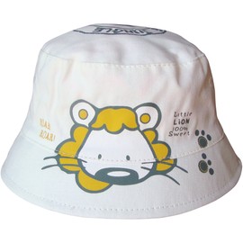 Baby Boys & Girls Unisex Lion Safari Bucket Style Summer Sun Beach Hat (3-6 Months (46cm), White)