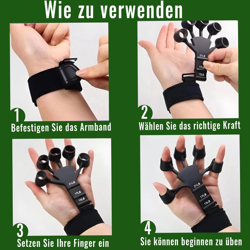 benlidoner Hand Trainer Finger Trainer Set of 6 Adjustable Grip