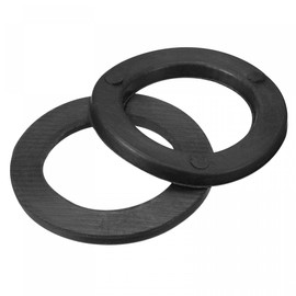 sourcing map Dumbbell Washer, 5Pcs 25mm x 35mm x 3mm Flat Rubber Washers for Barbell Dumbbell Black