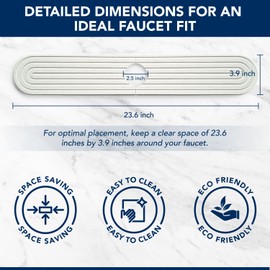 Premium White Diatomite Kitchen Faucet Mat - Ultra Quick-Drying, Water Absorbent Splash Guard & Drip Catcher for Sink - Non-Slip, Stone Tray for Clean, Dry Countertops - Durable & Eco-Friendly Design