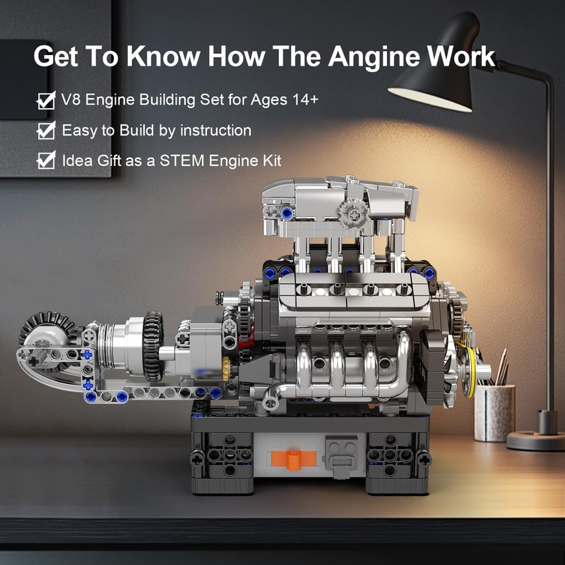 Mould King Supercar V8 Engine Building Blocks Sets, Build a