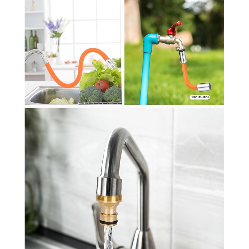 MYGLOAR Set of 3 Universal Tap Connectors for Mixer Taps,