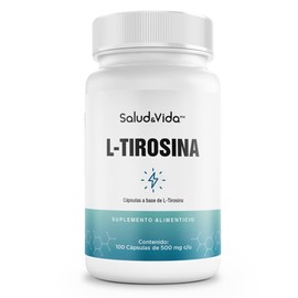 L-Tirosina 1500 mg por porción (3 Cápsulas) | 100 Cápsulas | S&V | Sin Gluten y Sin OMG