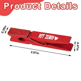 30 Pieces Spirit Clips Cheer Pins Red Wooden Clothespins Cheerleading Pins for Backpack, Cheer Clothespin Bulk Competition for Team Pom Poms Cheerleading Gifts Stuff Supplies