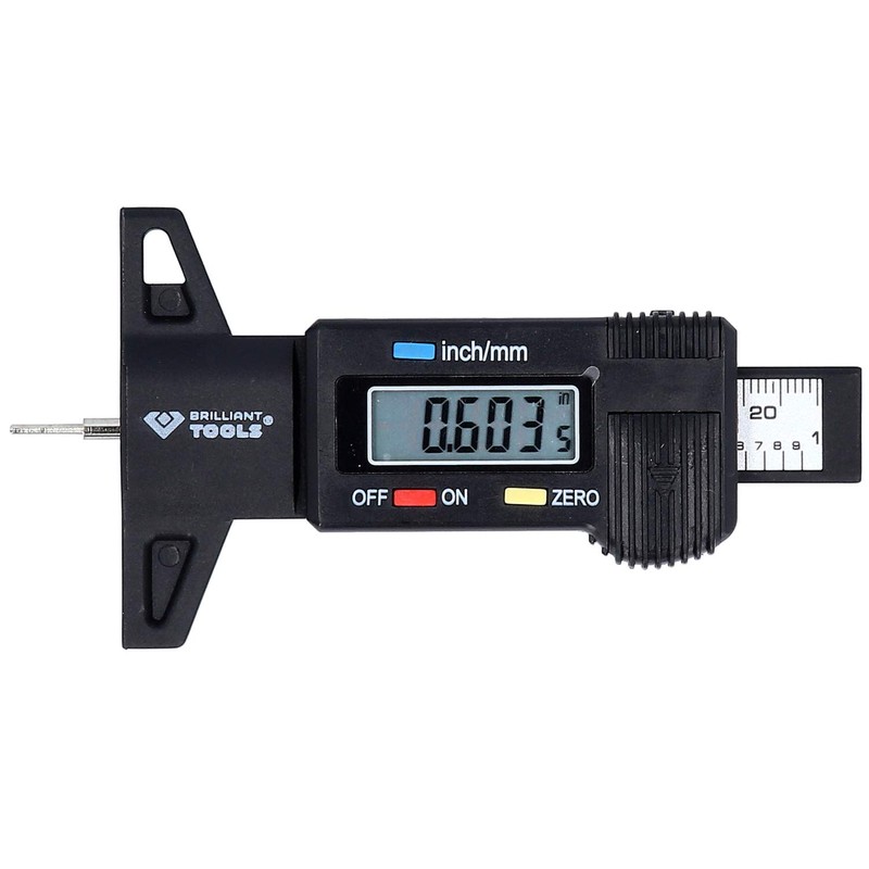 BRILLIANT TOOLS BT114903 Digital Depth Caliper, 0-25 mm [Powered by