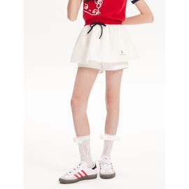 Barry Banny Girls Skirts,Floral Bubble Skirt with Built-in Shorts,Cute & Comfortable Design Shorts for Girls 16Y White
