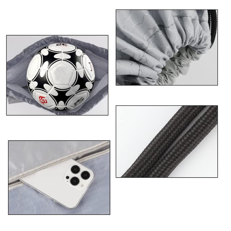 Drawstring Backpack Bag, Waterproof Draw String Back Sack with Zip