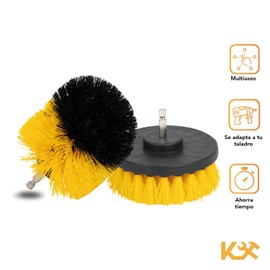KINGSMAN | Juego Set Cepillo Escobilla Escobeta De Taladro Eléctrico - Cerdas de Limpieza – Cepillos para Taladro – Cepillos para Tapicería- para Auto Baño Cocina