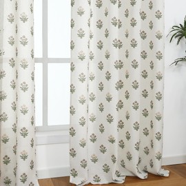Brown Curtains 96 Inches Long 2 Panels Set,Sheer Patterned Floor to Ceiling Bay Window Curtains for Living Room
