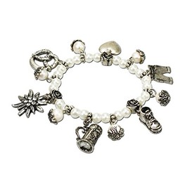 Contemporary Costume Jewellery Pearls Bracelet (Cream) - Alpenflüstern Trachtenarmband & Trachtenzauber for Dirndl and October Set
