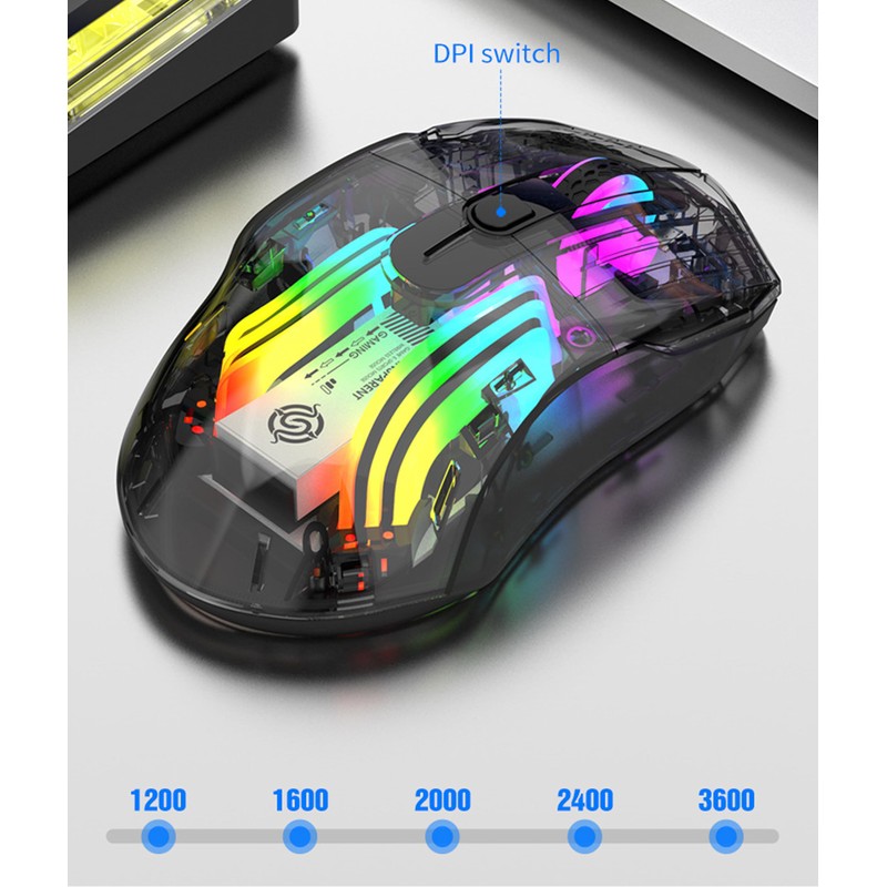 Gaming Mouse, 2.4G Cordless BT USB Wired 3 Mode Game